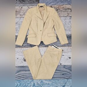 Anne Klein 2 Piece Pants Suit Set Women's Size 8 Wool & Angora Rabbit Academia